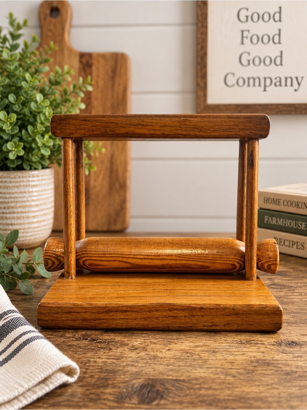 Wood Paper Towel Holder Countertop Farmhouse Kitchen Decor